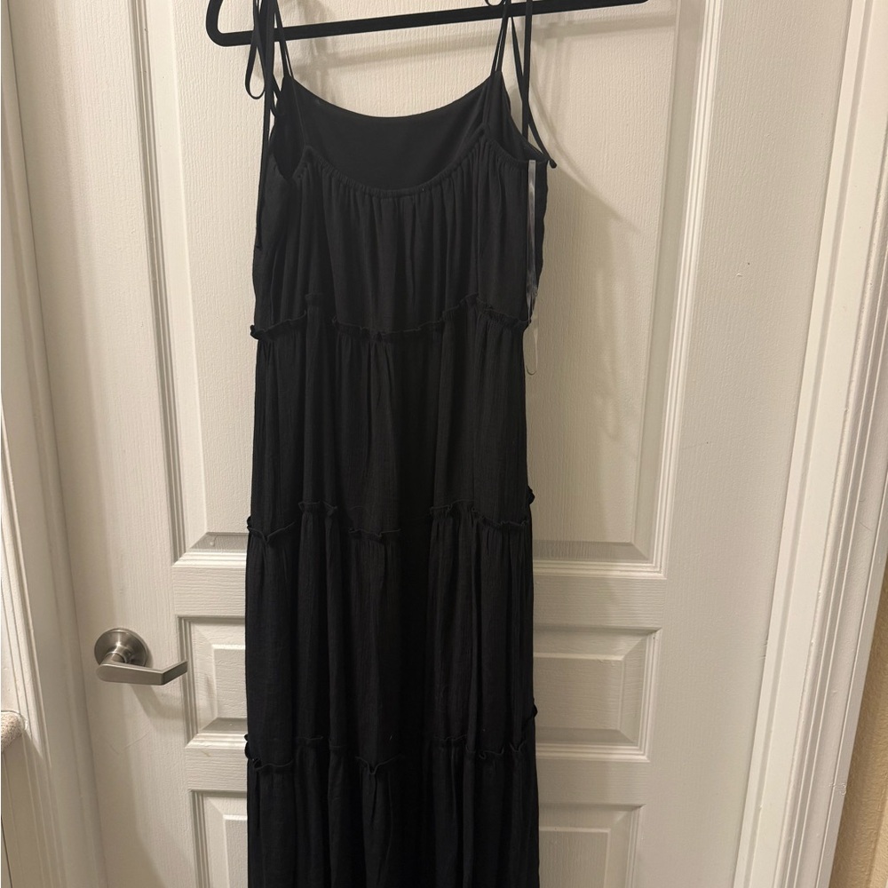 Chic Black Maxi Dress with Spaghetti Straps